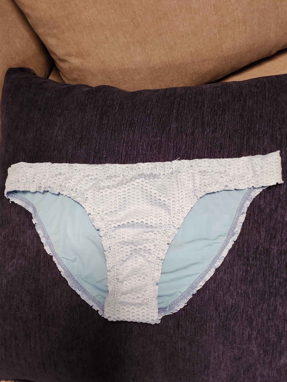 Light Blue Texture Bikini Bottoms